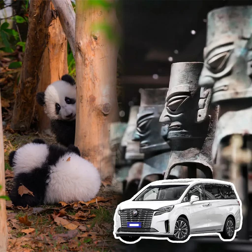 Chengdu Panda Base Sanxingdui Tour by Private Car