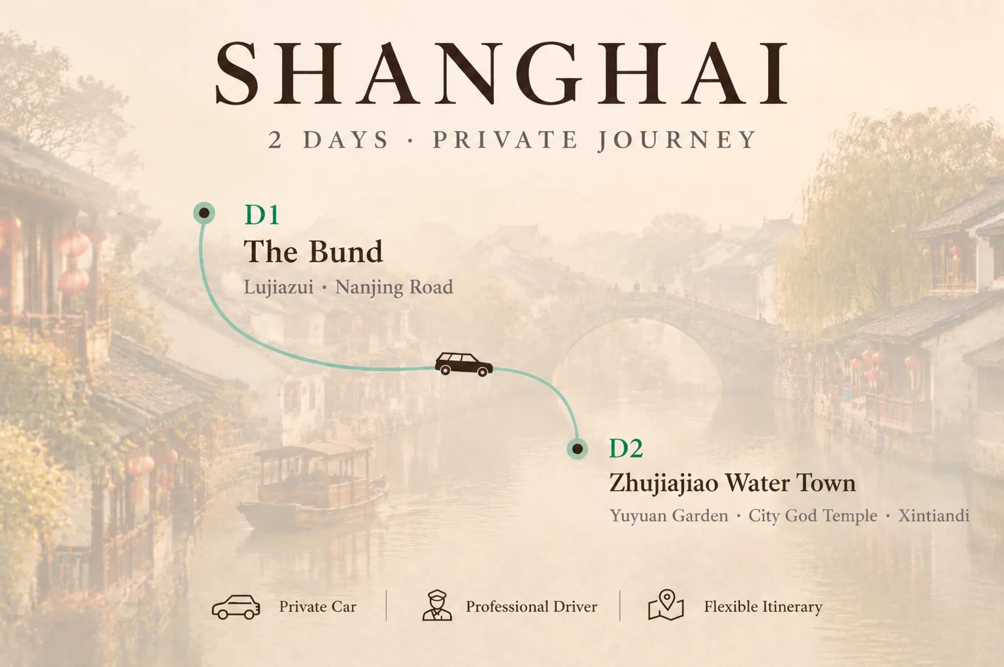 2-Day Shanghai Private Car Charter with Driver